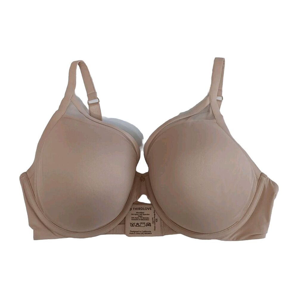 Third love 42E Nude Smooth Push Up classic contour plunge bra 24/7 underwire